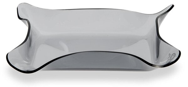 Vuota tasche rettangolare portapane dolci Plexiglass Linea DRAPPEGGI 20x15x h 3,5 cm - 0,25 kg Colore FUME'TRASPARENTE