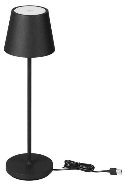 V-TAC Lampada LED da Tavolo 1.5W a batteria in Alluminio con caricatore Wireless e Touch Dimmerabile colore nero 3000K IP54 - 23447