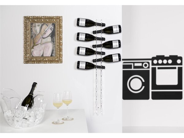 Cantinetta Portabottiglie da parete in plexiglass BIBENDA BIG Dimensioni 6x11x100 cm contiene 13 bottiglie trasparente