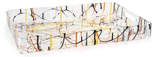 Vassoio in Plexiglass Grande x 10 tazzine collezione BON TON Dimensioni 45x32x h 5 cm - Colore Multicolor