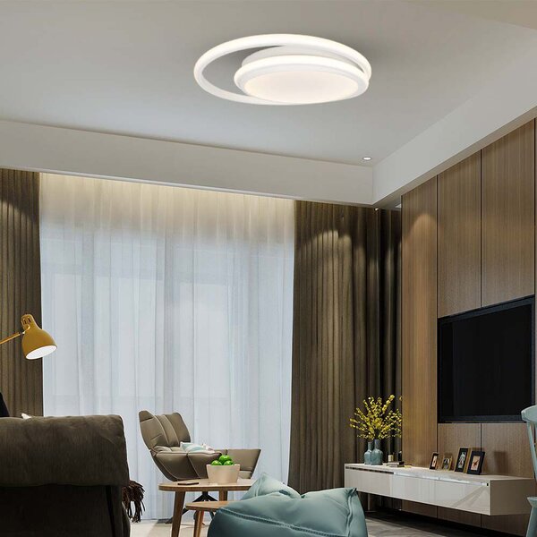 V-TAC VT-7761 Lampadario led da soffitto rotondo bianco doppio cerchio 450mm 38W 4000K design moderno - sku 6921