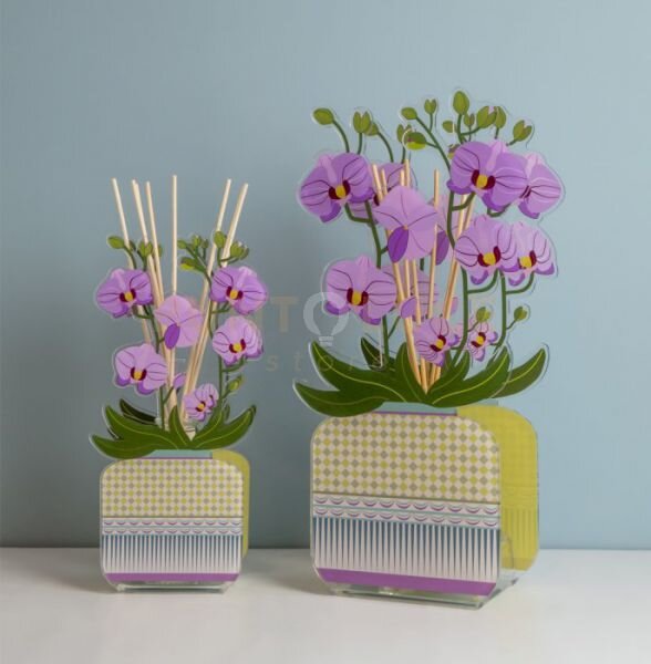 Livinia profumatore per ambienti in plexiglass decorato orchidea co