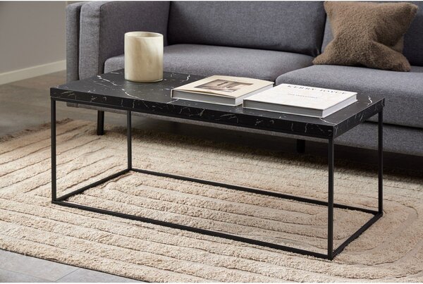 Tavolino nero con piano in marmo 55x110 cm Barossa - Actona
