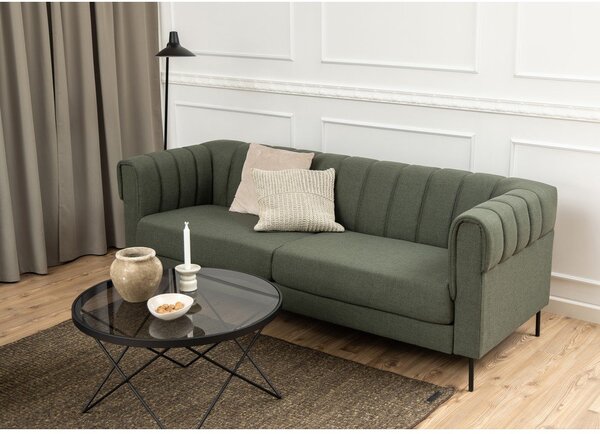 Tavolino nero con piano in vetro ø 80 cm Cuxton - Actona