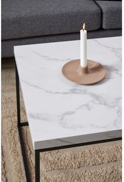 Tavolino bianco con piano in marmo 55x110 cm Barossa - Actona