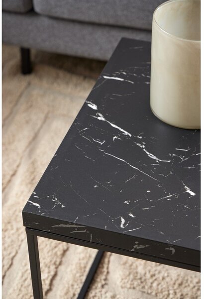 Tavolino nero con piano in marmo 55x110 cm Barossa - Actona
