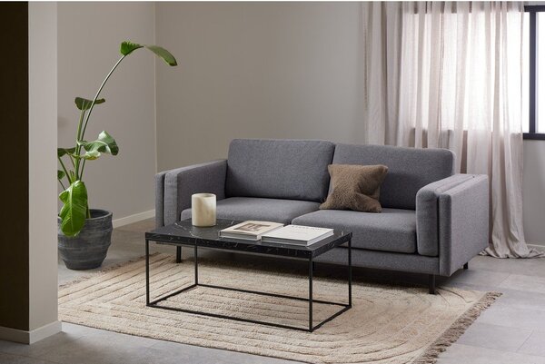 Tavolino nero con piano in marmo 55x110 cm Barossa - Actona
