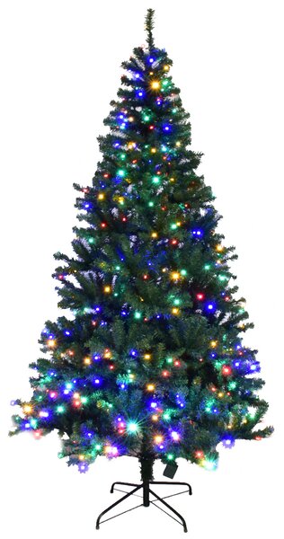 Costway Albero di natale artificiale in PVC con 1570 rami 500 LED supporto in metallo, Albero natalizio 210cm