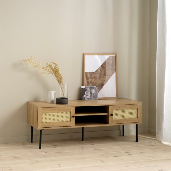 Mobile TV effetto rovere colore naturale 120x43 cm Pensacola - Unique Furniture