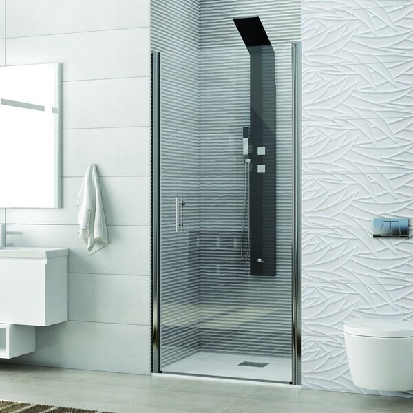 Box doccia porta battente nicchia 70cm vetro trasparente KS2800N - KAMALU