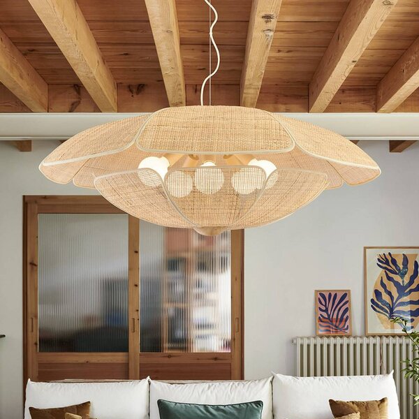 MARKET SET Lampada a sospensione Coquillage, dimmerabile, Legno chiaro, Soggiorno / Sala da pranzo, Legno, Design, Lampada a sospensione
