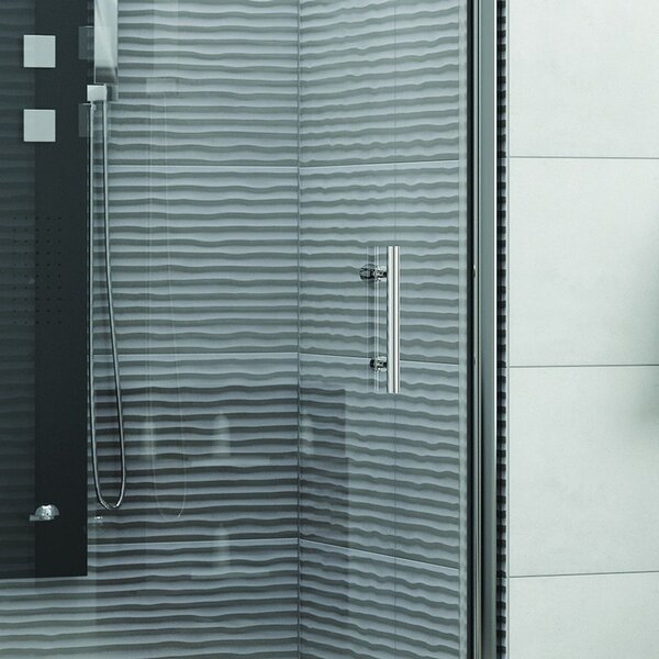 Box doccia porta battente nicchia 70cm vetro trasparente KS2800N - KAMALU
