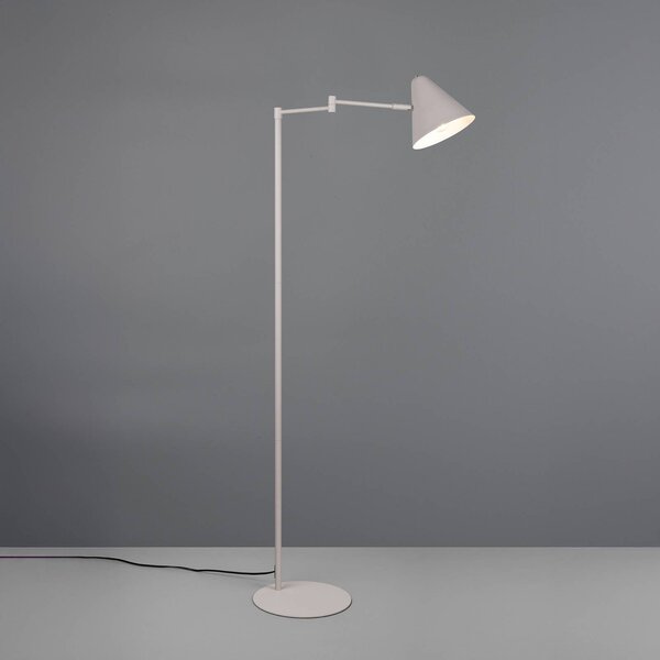 Trio Lighting Lampada da terra Cosima, Alluminio / Grigio / Zincato, Soggiorno / Sala da pranzo, Metallo, Moderno, Lampada da terra