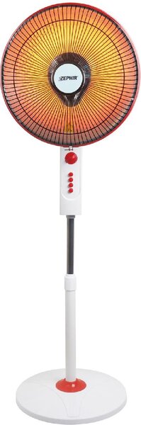 Zephir Stufa Elettrica al Carbonio Ventilatore a Piantana Potenza 1000 Watt Oscillante con Timer colore Bianco e Rosso - RADIAL1000