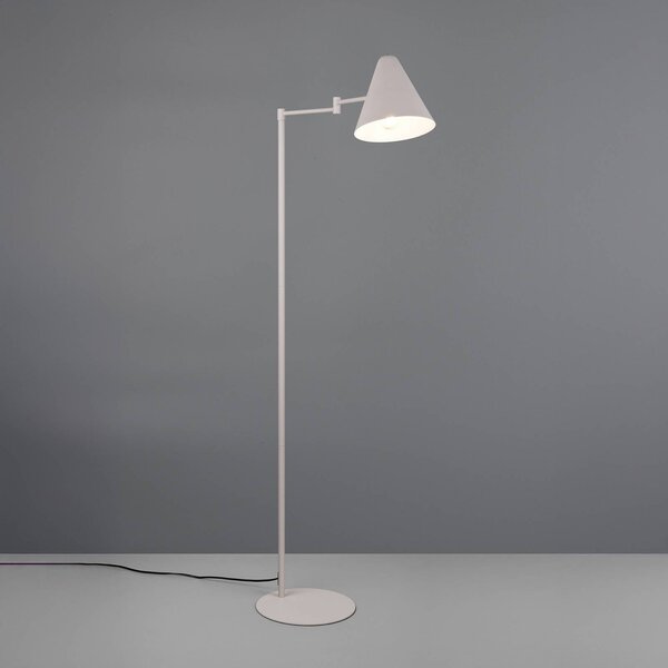 Trio Lighting Lampada da terra Cosima, Alluminio / Grigio / Zincato, Soggiorno / Sala da pranzo, Metallo, Moderno, Lampada da terra