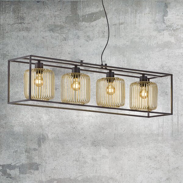 FISCHER & HONSEL Lampada a sospensione Caydo, dimmerabile, Nero, Soggiorno / Sala da pranzo, Metallo, Moderno, Lampada a sospensione