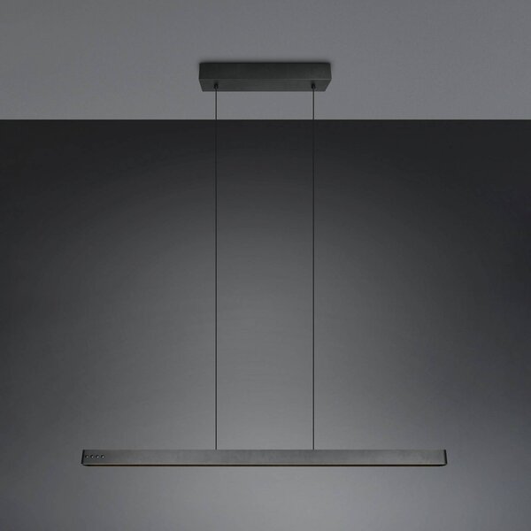 Trio Lighting Lampada LED a sospensione Donegal, nera, lunghezza 150 cm, CCT dimmerabile, Nero, Soggiorno / Sala da pranzo, Metallo, Moderno