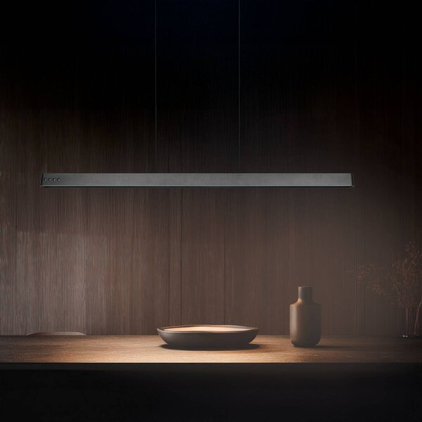 Trio Lighting Lampada LED a sospensione Donegal, nera, lunghezza 150 cm, CCT dimmerabile, Nero, Soggiorno / Sala da pranzo, Metallo, Moderno