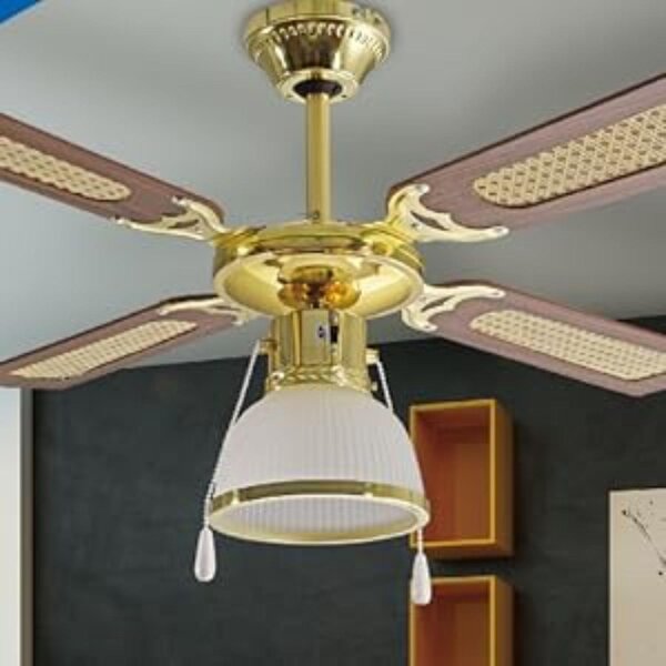Ardes Ventilatore da Soffitto con Luce 4 Pale 107 cm Lampadario 3 Velocit colore Legno Noce e Paglia - AR5A107D Cloud 107D