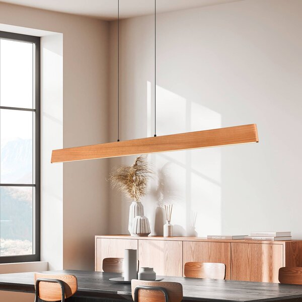 Trio Lighting Lampada a sospensione Edgewood, dimmerabile, Legno chiaro, Soggiorno / Sala da pranzo, Legno, Lampada a sospensione