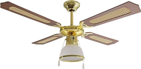 Ardes Ventilatore da Soffitto con Luce 4 Pale 107 cm Lampadario 3 Velocit colore Legno Noce e Paglia - AR5A107D Cloud 107D