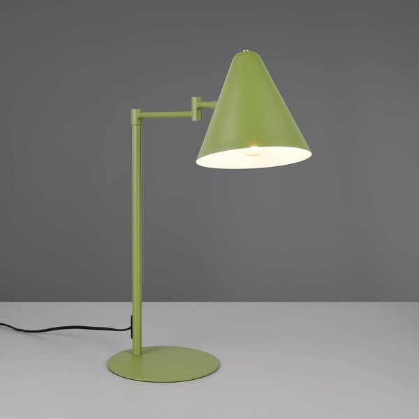 Trio Lighting Lampada da tavolo Cosima, Verde, Soggiorno / Sala da pranzo, Metallo, Moderno, Lampada da tavolo