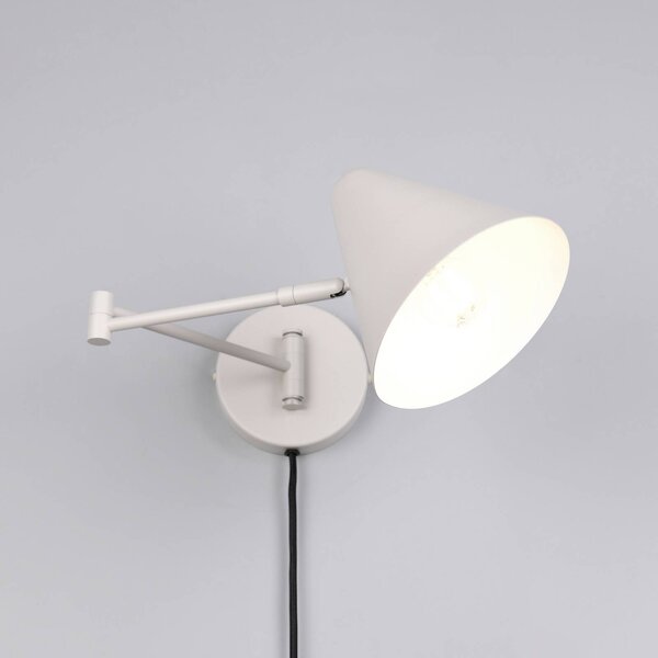 Trio Lighting Applique da parete Cosima, Alluminio / Grigio / Zincato, Soggiorno / Sala da pranzo, Metallo, Moderno, Applique