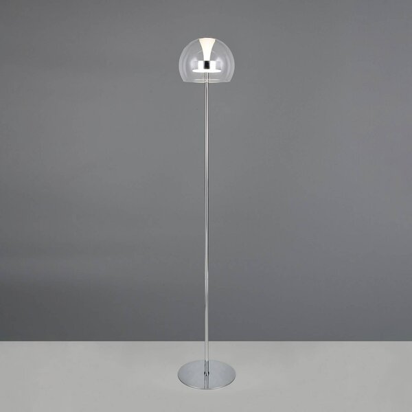 Trio Lighting Lampada da terra a LED Flynt, dimmerabile, Cromo / Argento, Soggiorno / Sala da pranzo, Metallo, Moderno, Lampada LED da terra