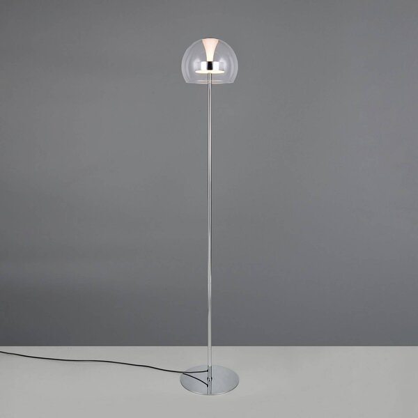 Trio Lighting Lampada da terra a LED Flynt, dimmerabile, Cromo / Argento, Soggiorno / Sala da pranzo, Metallo, Moderno, Lampada LED da terra