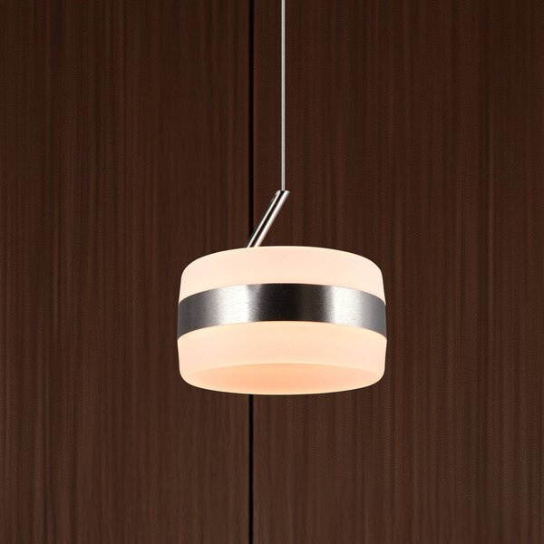 Trio Lighting Lampada LED a sospensione Dios, color nichel, Ø 15 cm, metallo, dimmerabile, Alluminio / Grigio / Zincato, Soggiorno / Sala da pranzo, Metallo, Moderno