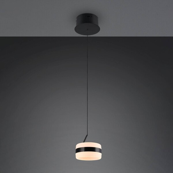 Trio Lighting Lampada LED a sospensione Dios, nera, Ø 15 cm, metallo, CCT dimmerabile, Nero, Soggiorno / Sala da pranzo, Metallo, Moderno