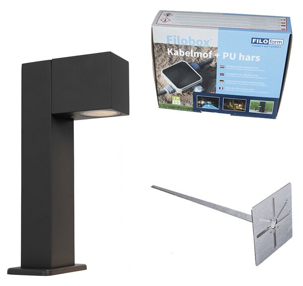 Lampada da esterno industriale da terra antracite 30 cm IP44 - Baleno