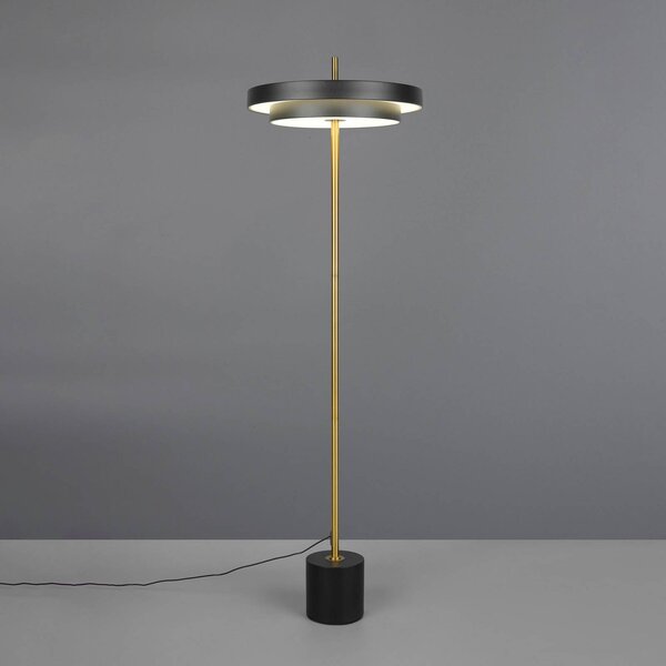 Trio Lighting Lampada da terra a LED Keaton, dimmerabile, Nero, Soggiorno / Sala da pranzo, Metallo, Lampada LED da terra