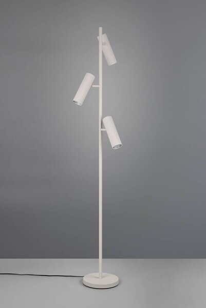 Trio Lighting Lampada da terra Soka, Alluminio / Grigio / Zincato, Soggiorno / Sala da pranzo, Metallo, Moderno, Lampada da terra