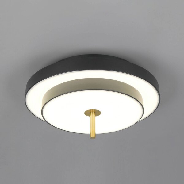 Trio Lighting Plafoniera a LED Keaton, dimmerabile, Nero, Soggiorno / Sala da pranzo, Metallo, Plafoniera LED