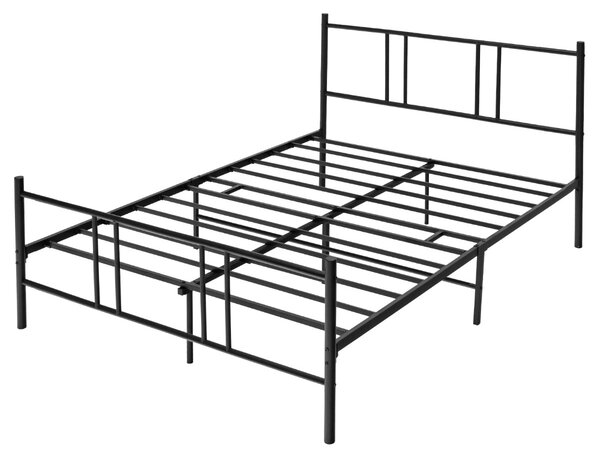 Costway Struttura letto a piattaforma moderna con testiera pediera doghe in acciaio, Struttura letto silenziosa 140x200cm