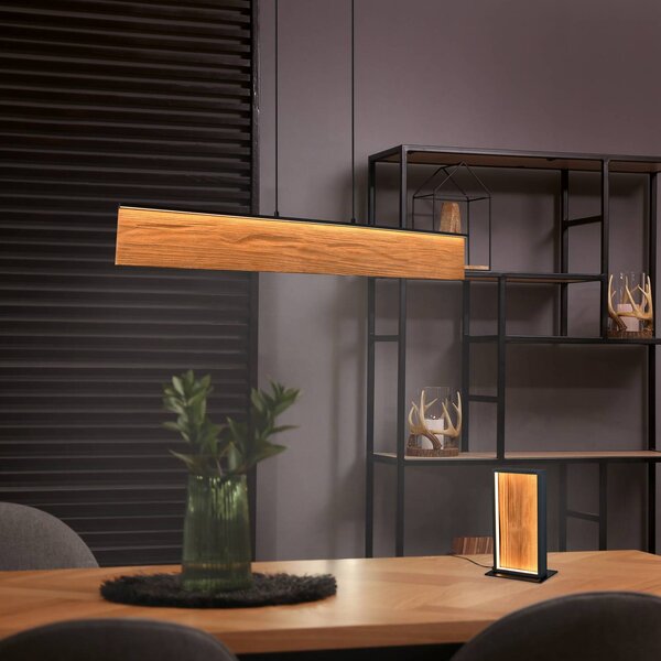 Trio Lighting Lampada a sospensione Kalea, dimmerabile, Legno chiaro, Soggiorno / Sala da pranzo, Legno, Lampada a sospensione