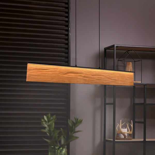 Trio Lighting Lampada a sospensione Kalea, dimmerabile, Legno chiaro, Soggiorno / Sala da pranzo, Legno, Lampada a sospensione