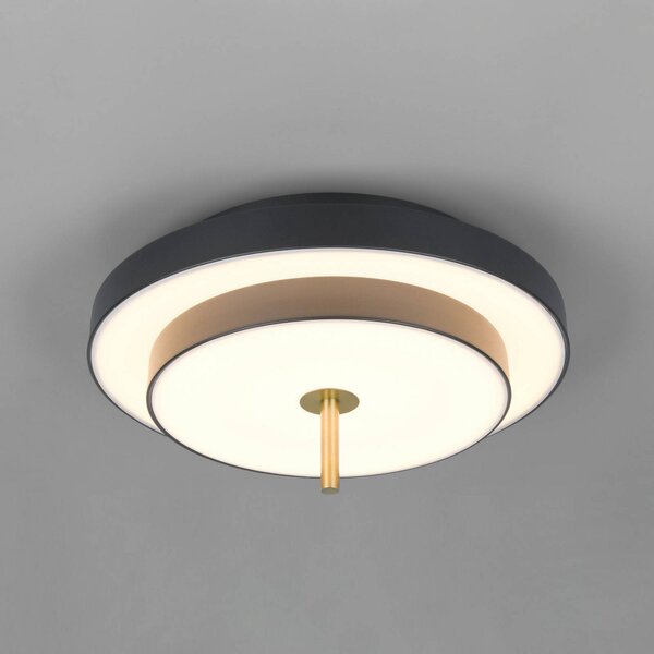 Trio Lighting Plafoniera a LED Keaton, dimmerabile, Nero, Soggiorno / Sala da pranzo, Metallo, Plafoniera LED
