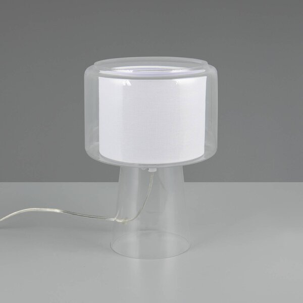 Trio Lighting Lampada da tavolo Rocka, Chiaro / Trasparente, Soggiorno / Sala da pranzo, Vetro, Lampada da tavolo