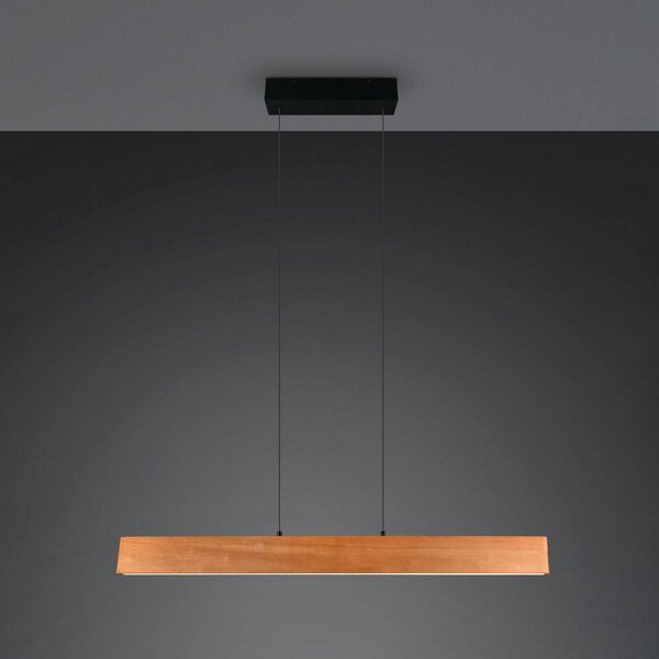 Trio Lighting Lampada a sospensione Edgewood, dimmerabile, Legno chiaro, Soggiorno / Sala da pranzo, Legno, Lampada a sospensione