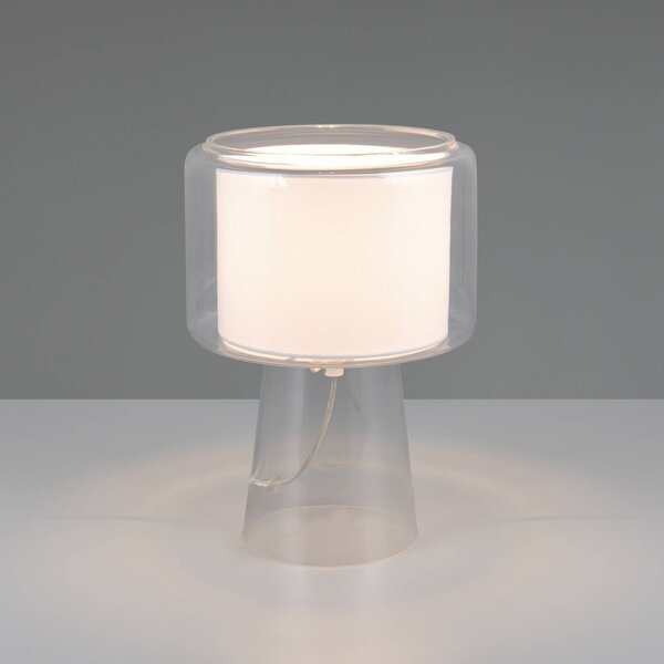 Trio Lighting Lampada da tavolo Rocka, Chiaro / Trasparente, Soggiorno / Sala da pranzo, Vetro, Lampada da tavolo
