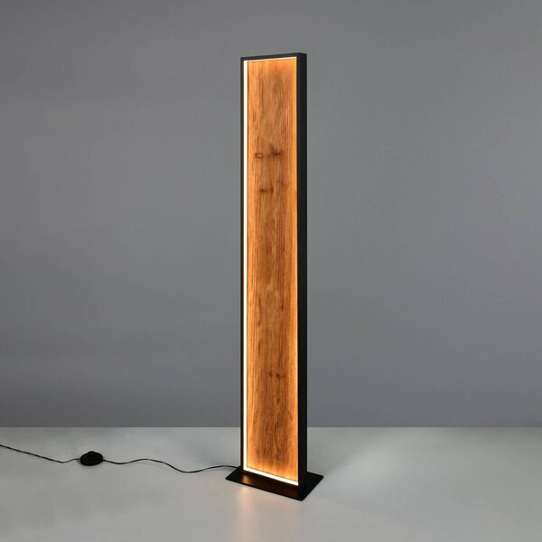 Trio Lighting Lampada da terra Kalea, dimmerabile, Legno chiaro, Soggiorno / Sala da pranzo, Legno, Lampada da terra
