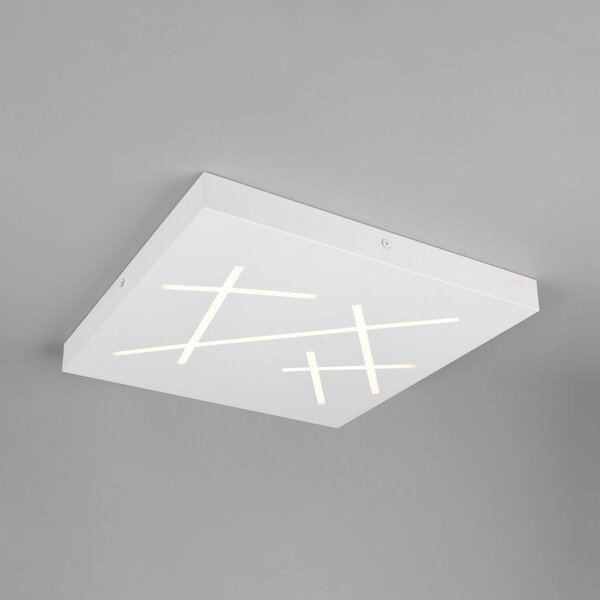 Trio Lighting Plafoniera a LED Snip, dimmerabile, Bianco / Opale, Soggiorno / Sala da pranzo, Metallo, Moderno, Plafoniera LED