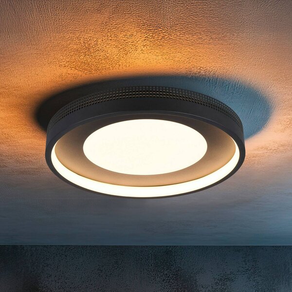 Trio Lighting Plafoniera a LED Solea, Nero, Soggiorno / Sala da pranzo, Plastica, Moderno, Plafoniera LED