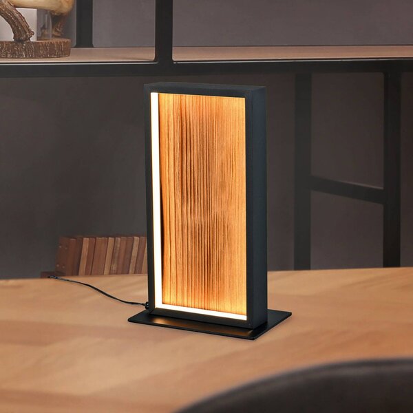 Trio Lighting Lampada da tavolo Kalea, dimmerabile, Legno chiaro, Soggiorno / Sala da pranzo, Legno, Lampada da tavolo