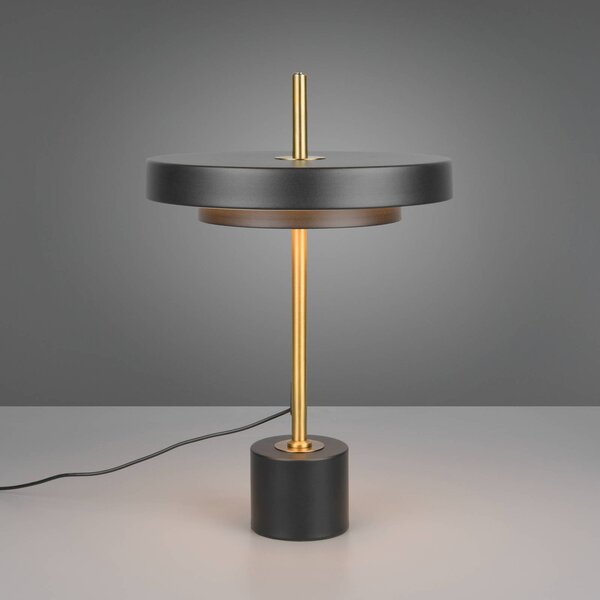Trio Lighting Lampada da tavolo a LED Keaton, dimmerabile, Nero, Soggiorno / Sala da pranzo, Metallo, Lampada da tavolo LED