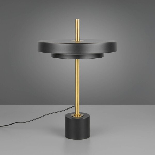 Trio Lighting Lampada da tavolo a LED Keaton, dimmerabile, Nero, Soggiorno / Sala da pranzo, Metallo, Lampada da tavolo LED