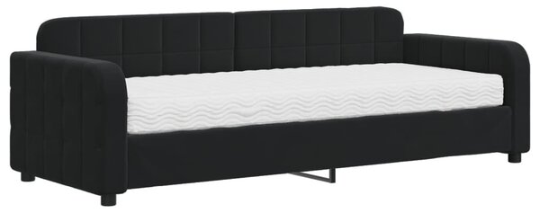 VidaXL Divano letto con materasso Nero 80x200 cm Velluto