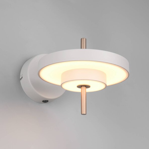 Trio Lighting Applique da parete a LED Keaton, dimmerabile, Alluminio / Grigio / Zincato, Soggiorno / Sala da pranzo, Metallo, Applique a LED